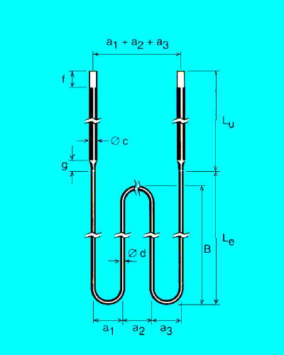 M Shape MoSi2 Heating Elements