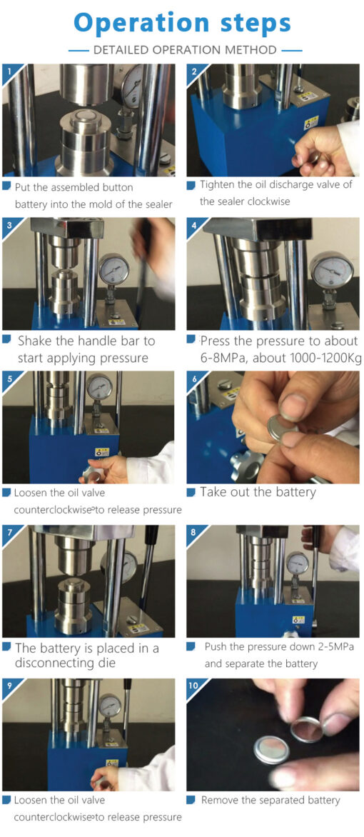 Operation Steps of Coin Cell Crimper