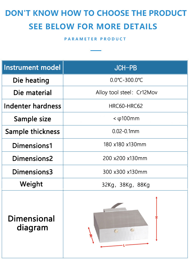 Specifications of Square Heating Plate