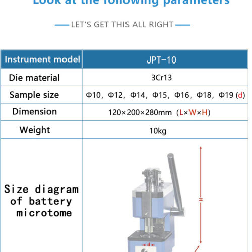 Parameters of Manual Microtome