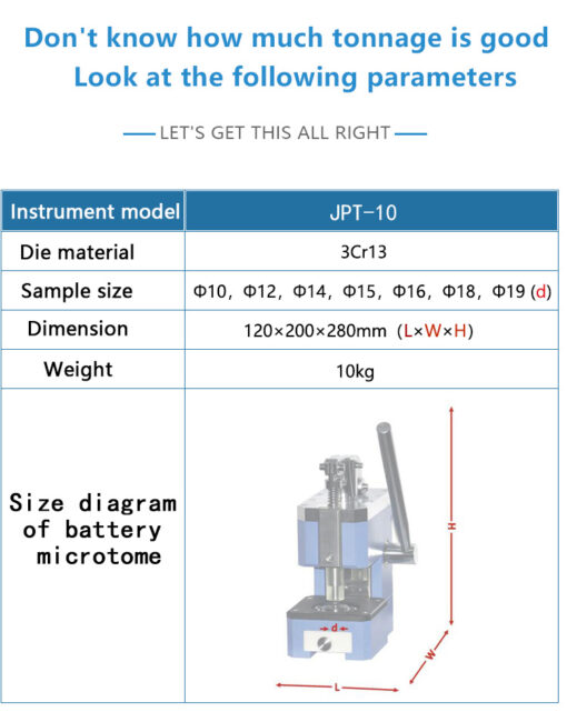 Parameters of Manual Microtome