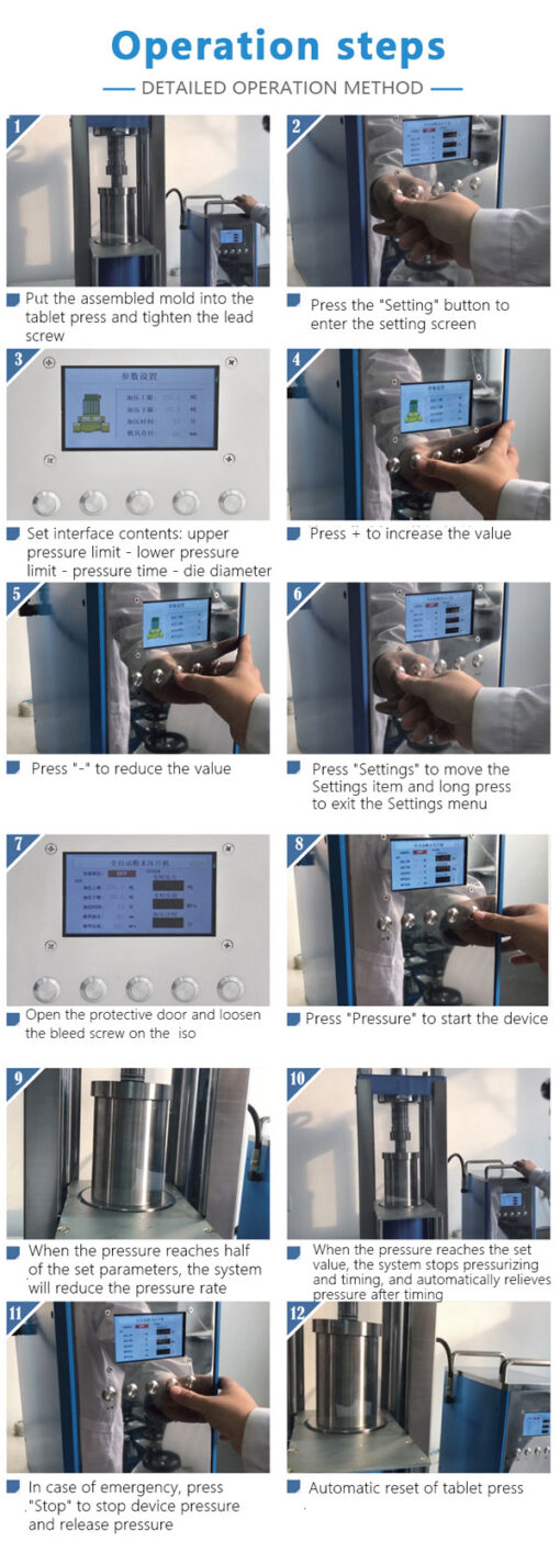 Operation Steps of Powder Pellet Press