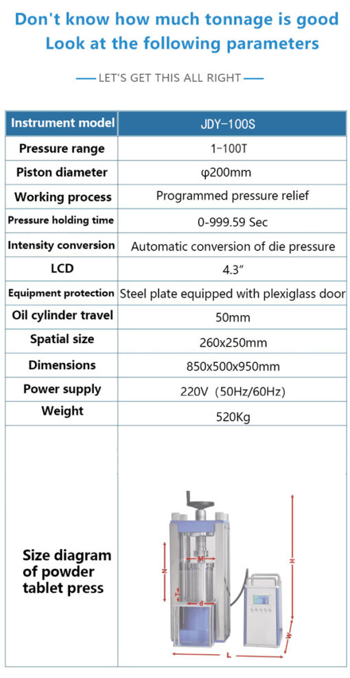 Split Type 100-Ton Lab Hydraulic Electric Powder Pellet Press (2)