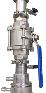 High-temperature hard-seal ball valve allows material feeding at high temperatures