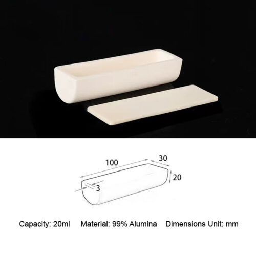 20ml High Purity Alumina (Al2O3) Half-Round Boat Crucibles