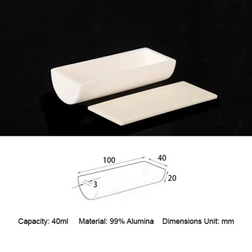 40ml High Purity Alumina (Al2O3) Half-Round Boat Crucibles