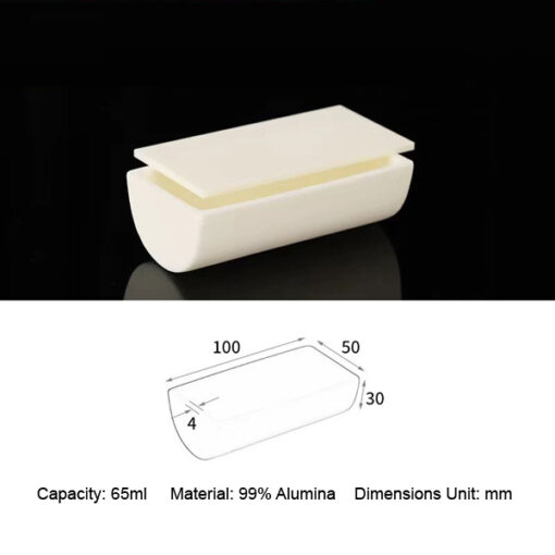 65ml High Purity Alumina (Al2O3) Half-Round Boat Crucibles