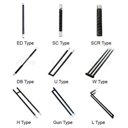 ZYLAB Silicon Carbide Heating Rod Types