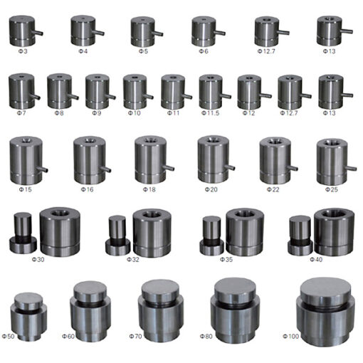 Cylindrical Pill Press Mold Kit Size Diagram