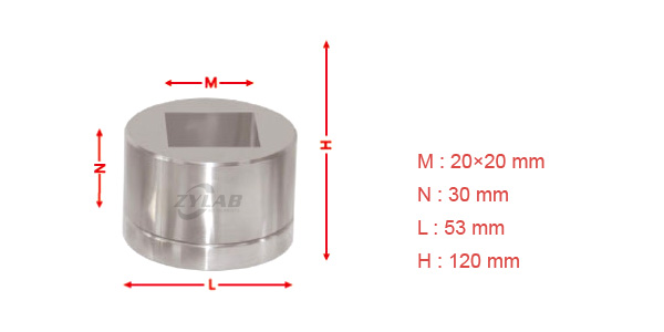 Diagram of Square Dry Pellet Pressing Mold Dimensions