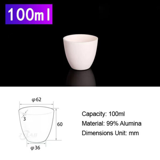 100ml Alumina Curved Muffle Furnace Crucible