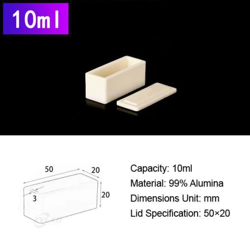 10ml Alumina Square Crucible with Lid