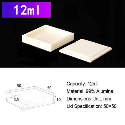 12ml Alumina Square Crucible with Lid