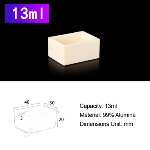 13ml Rectangular Alumina Crucible