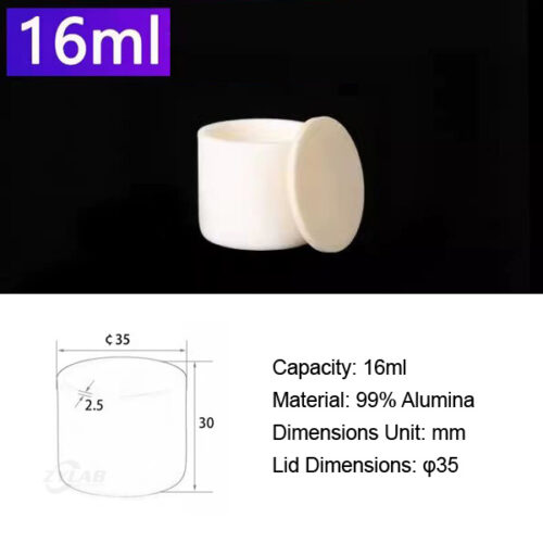 16ml Cylindrical Alumina Crucible with cover