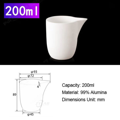 200ml Alumina Curved Muffle Furnace Crucible