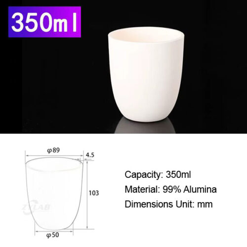 350ml Alumina Curved Muffle Furnace Crucible