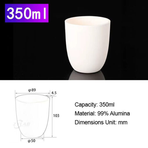 350ml Alumina Curved Muffle Furnace Crucible