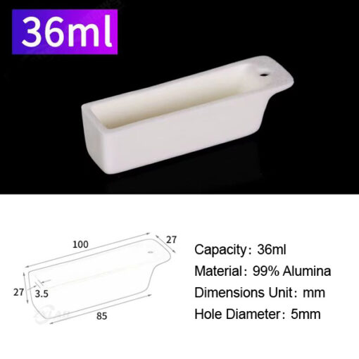 36ml Rectangular Alumina Crucible with Hole