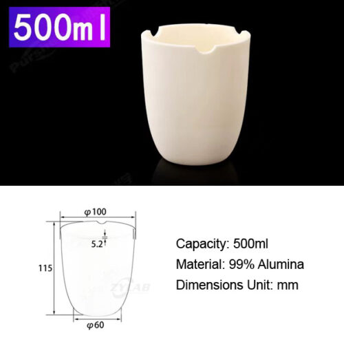 500ml Alumina Curved Muffle Furnace Crucible