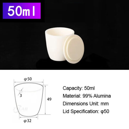 50ml Alumina Conical Muffle Furnace Crucible with Lid