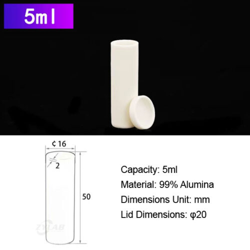 5ml Cylindrical Alumina Crucible with cover