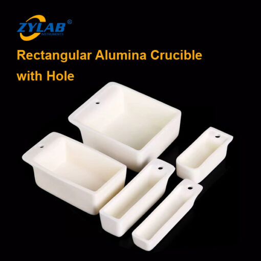 Rectangular Alumina Crucible with Hole for Tube Furnace